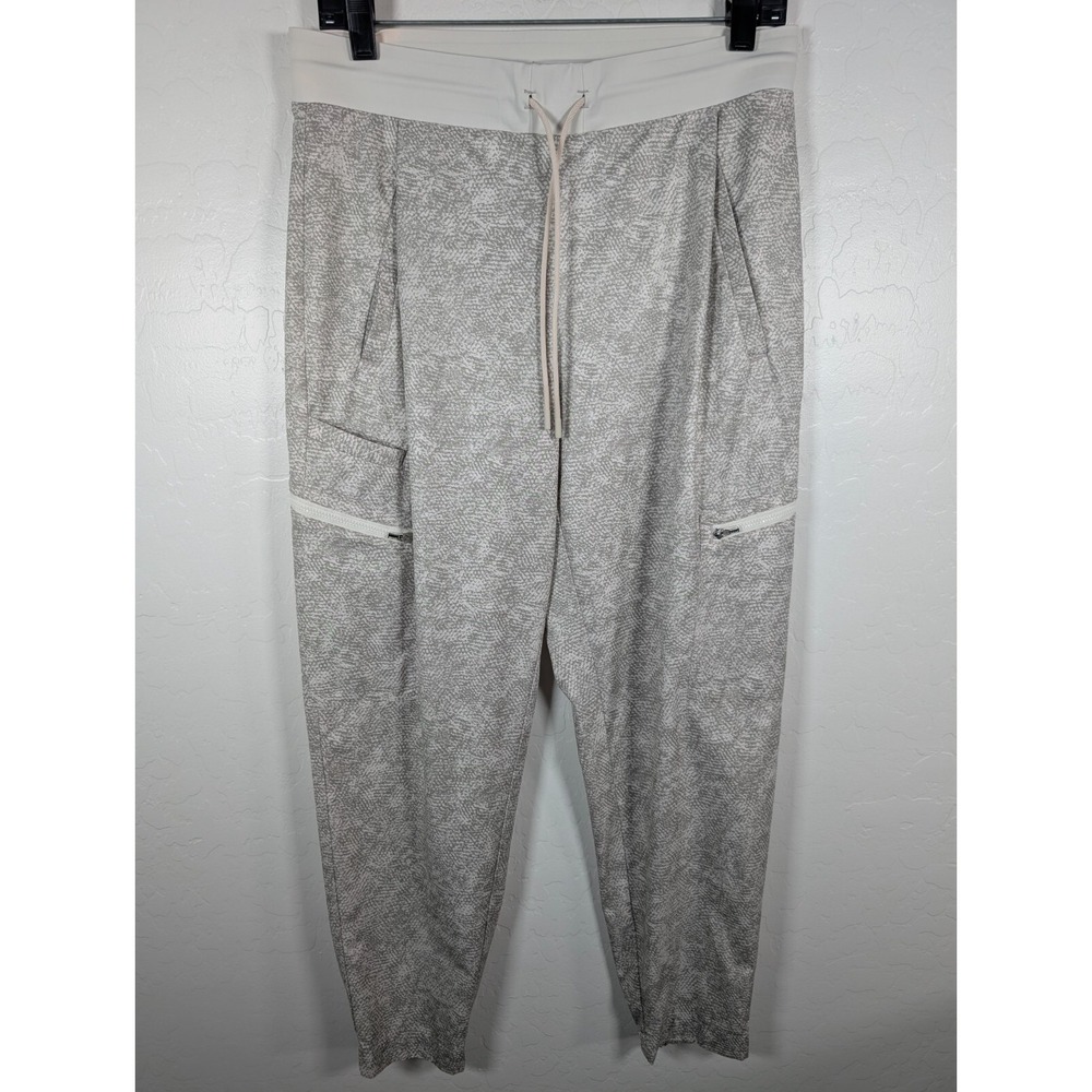 Athleta Joggers Women 8 Pants Grey Venture Printed Drawstring Pocket Draw String